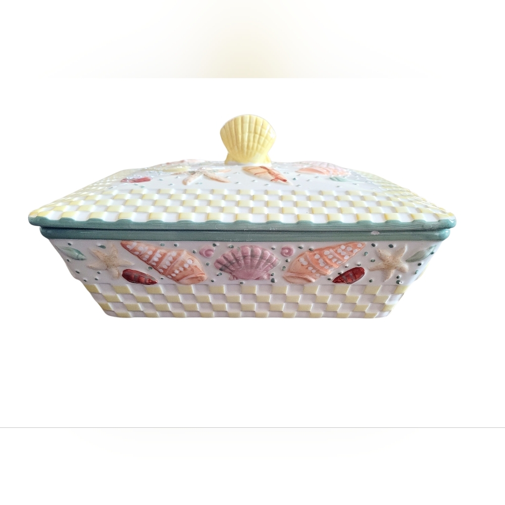 Temp-tations Summer Shells 2 Qt Covered Casserole Dish w Lid Oven Safe - Picture 11 of 11